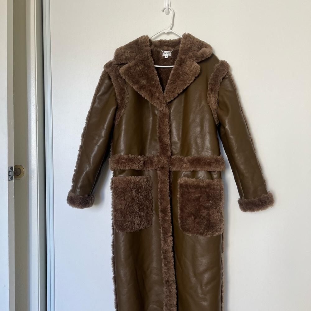 LPA Brown Teddy Jacket Luxurious Faux Shearling